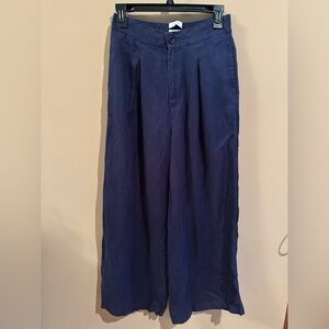Halston wide leg linen trousers